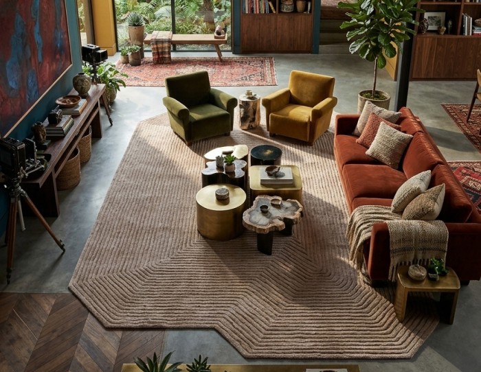Beige unshaped rugs